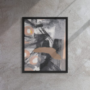 "No Kidding" Multi-Media Abstract Print in Framed Canvas
