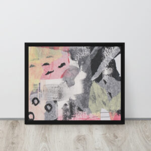 "High Above All Else" Multi-Media Abstract Print in Framed Canvas