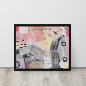"Looking Down" Multi-Media Abstract Print in Framed Canvas