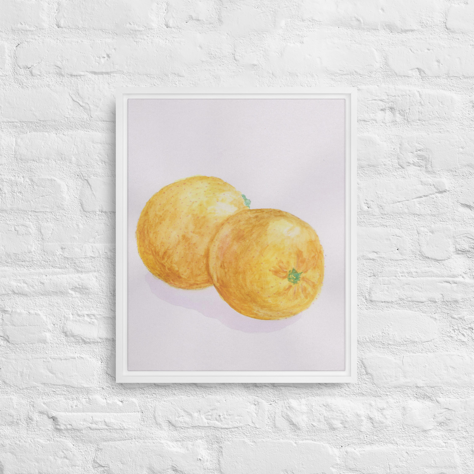 "Oranges" Watercolor Print in Framed Canvas