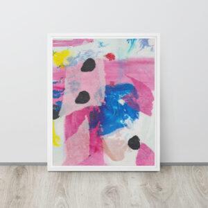 "Playland" Multi-Media Abstract Print in Framed Canvas