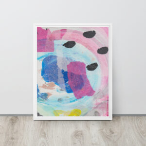 "Dreamland" Multi-Media Abstract Print in Framed Canvas